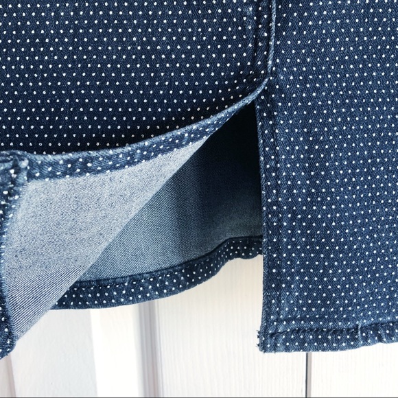 Earl Jean Blue Denim Polka Dot Print Mini Skirt Size 10 - Picture 16 of 16